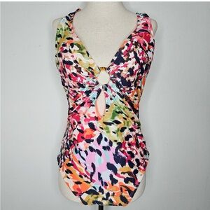 NWOT Bleu Rod Beattie multi color One Piece Size 10